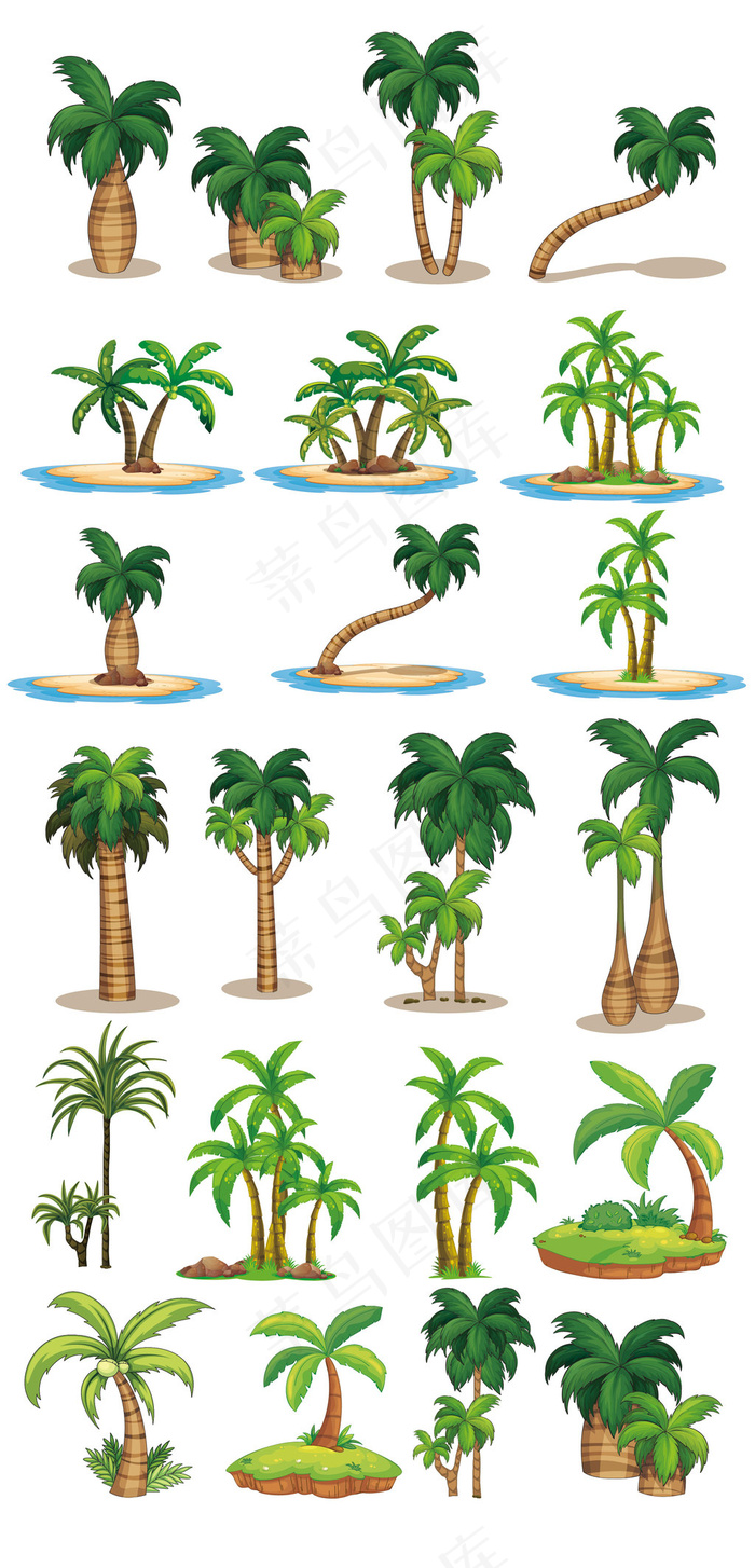 卡通椰子树矢量素材