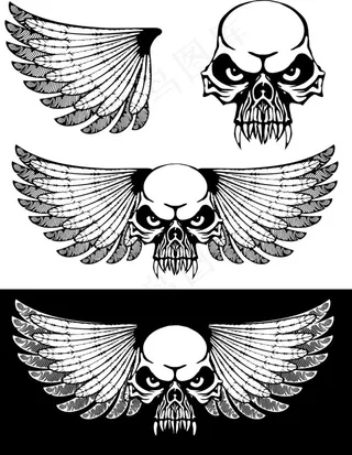 骷髅背景图案03—矢量素材