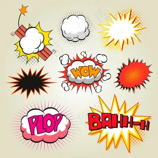 爆炸气泡09-矢量素材