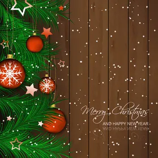 松树枝与圣诞吊球