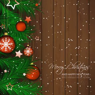 松树枝与圣诞吊球