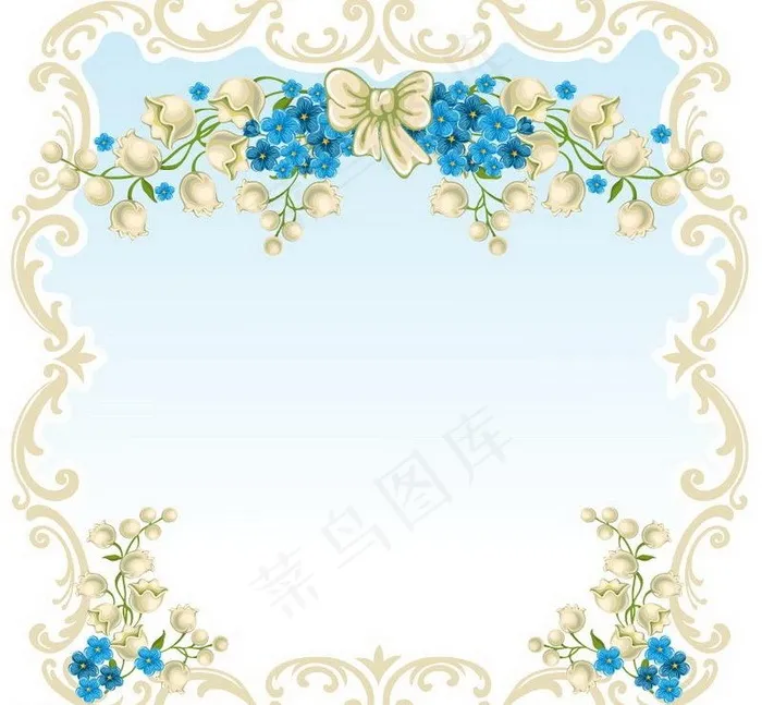 春天的鲜花花纹 边框图片eps,ai矢量模版下载