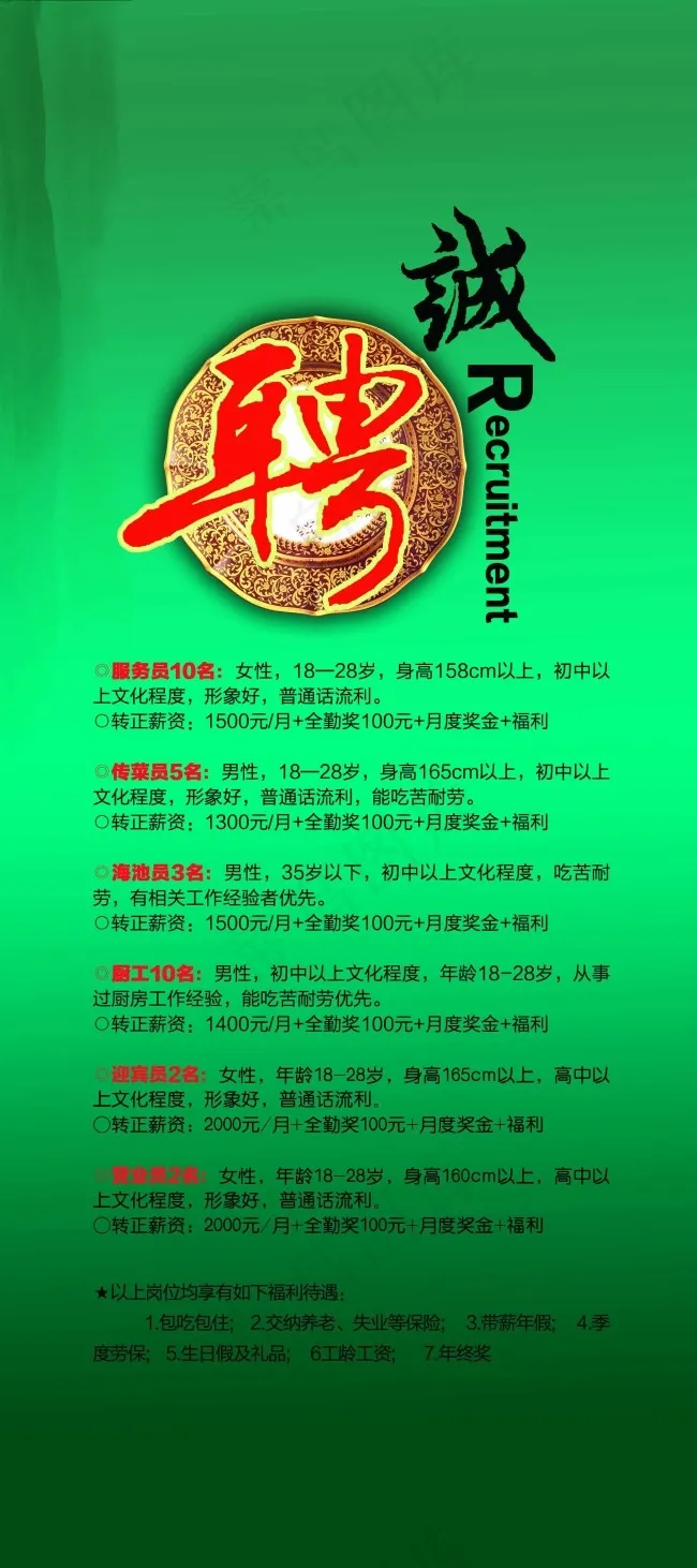 招聘海报psd模版下载