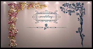 婚礼迎宾区签到区背景