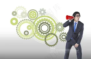齿轮与商务男人