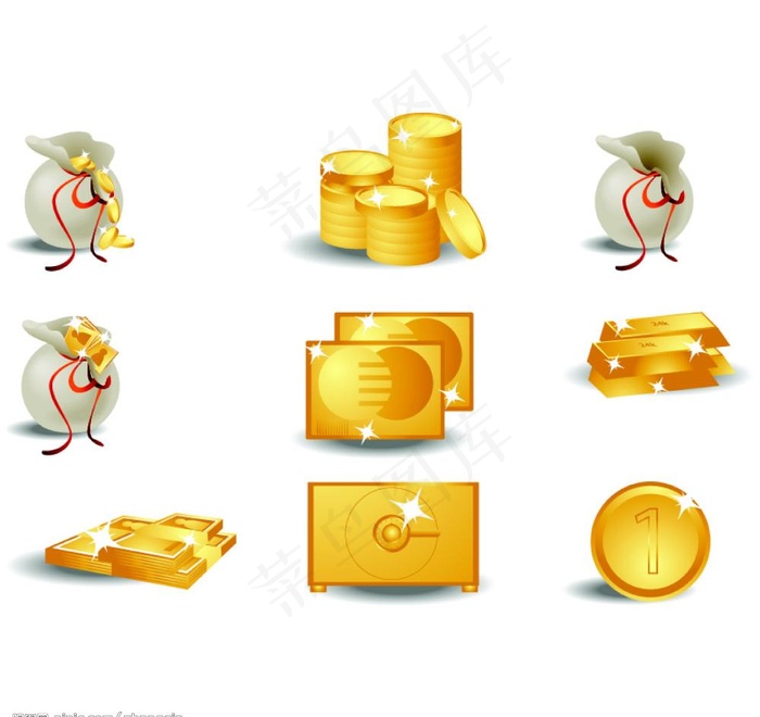 金钱黄金主题矢量素材图片cdr矢量模版下载