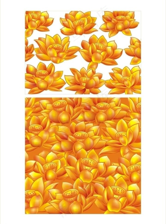 金色矢量莲花图片cdr矢量模版下载