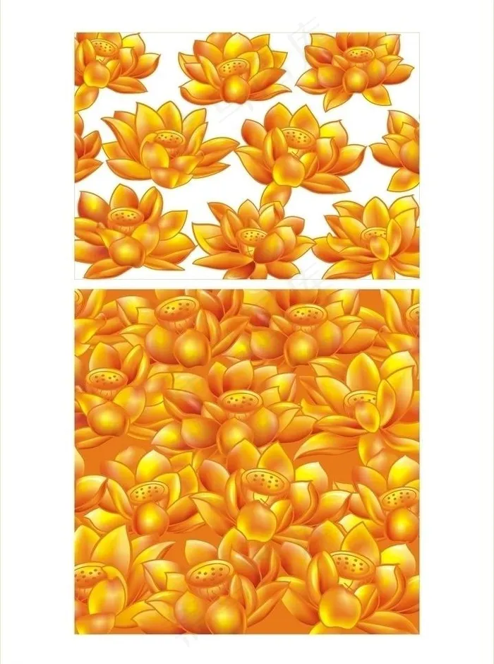 金色矢量莲花图片cdr矢量模版下载