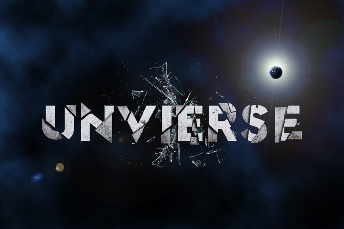 星空破碎玻璃飞溅金属字psd模版下载
