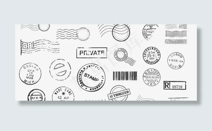 邮票矢量素材eps,ai矢量模版下载