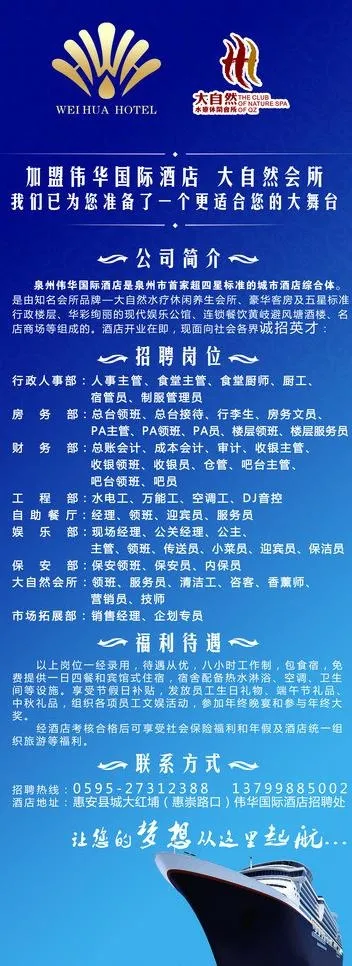 酒店招聘易拉宝展架图片(2520X6299(DPI:80))psd模版下载