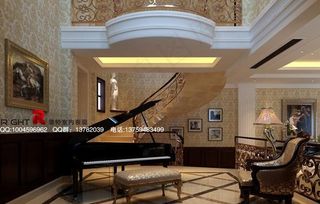 欧式别墅楼梯休闲区钢琴3dsmax...