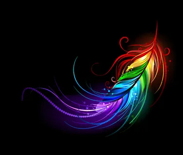 炫丽彩色羽毛矢量素材