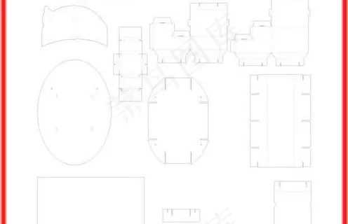印刷包装展架刀模图片