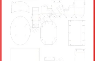 印刷包装展架刀模图片