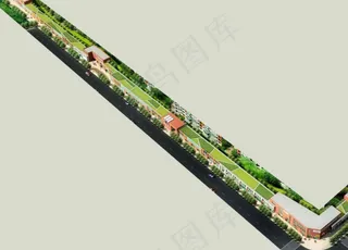 商业街建筑群鸟瞰效果图设计