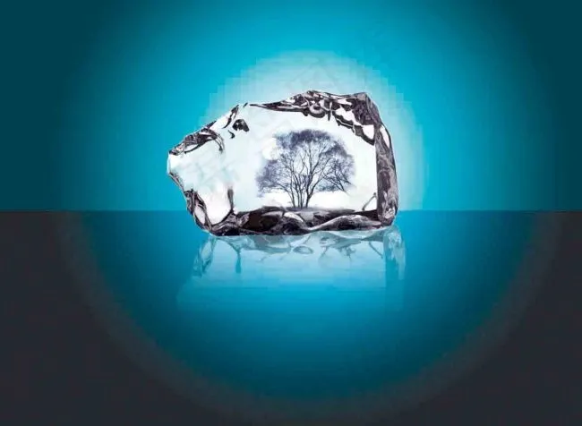 水晶里面的树psd模版下载