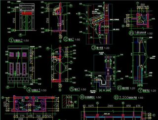 中式酒店 白云餐厅 墙身大样
