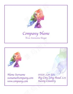 彩色名片模板女士名片美容美发整容整形名片