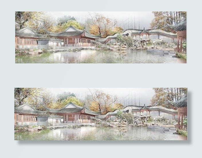 江南水乡 徽式建筑表现PSD素材源...(4535X1701(DPI:72))psd模版下载