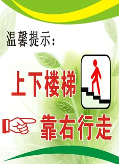 上下楼梯靠右行走展板 上下楼梯靠右行走展板
