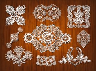 蕾丝花边素材-对称花型