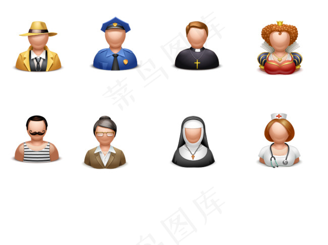 各种角色头像psd模版下载