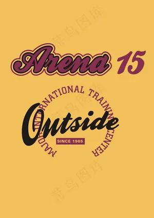 欧美徽章标志男装T恤图案英文字体