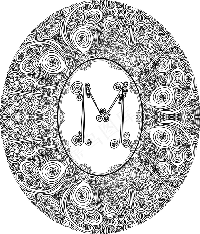 手绘插画矢量字体的字母Meps,ai矢量模版下载