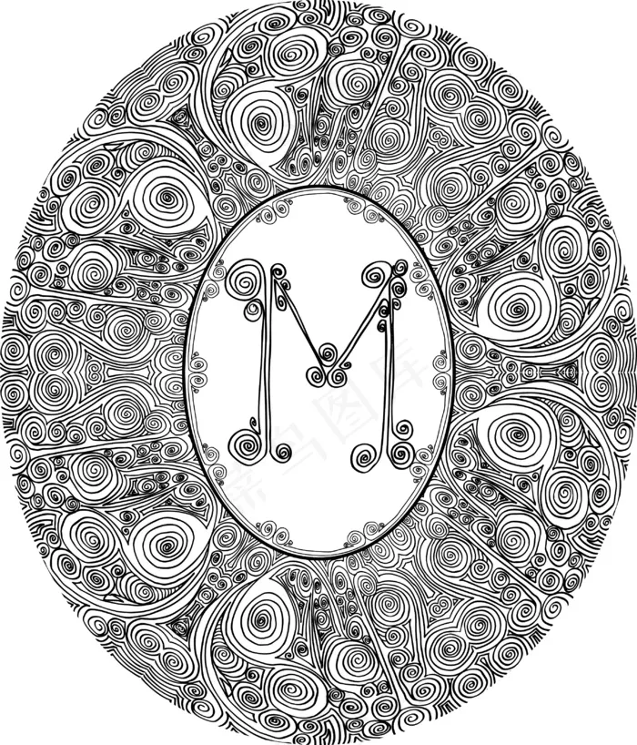 手绘插画矢量字体的字母Meps,ai矢量模版下载