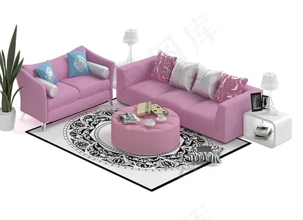 沙发茶几组合免费下载,