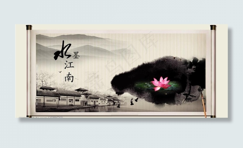 水墨江南画卷图片