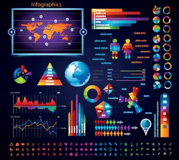 多彩贴纸数字信息标签矢量素材