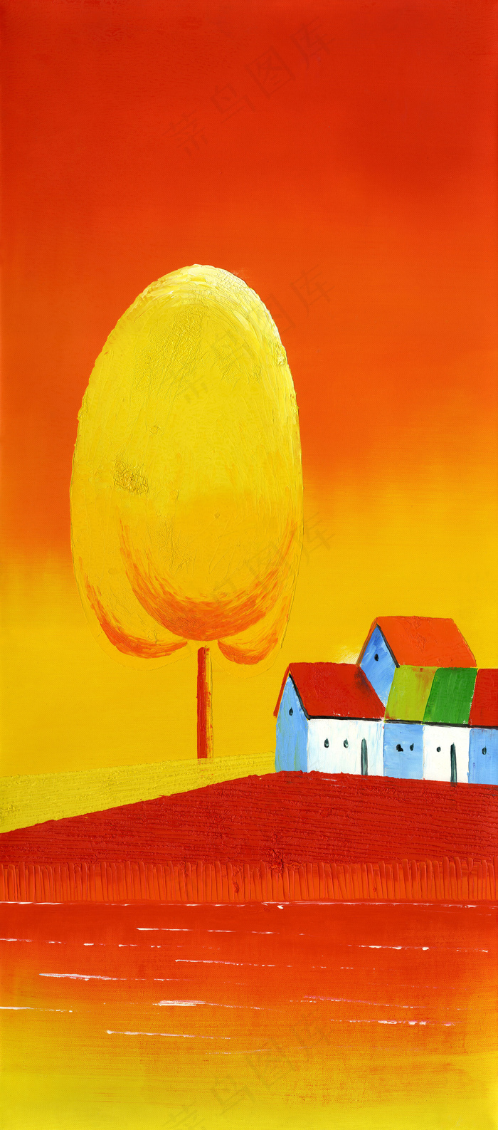 夏天四季风景玄关无框画