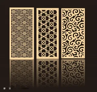 镂空隔断古典花纹矢量图库下载