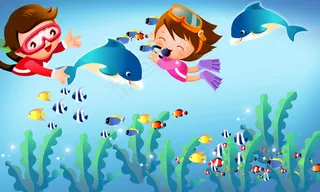精美卡通海底世界素材设计
