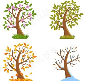 春夏秋冬四季 大树 树