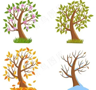春夏秋冬四季 大树 树
