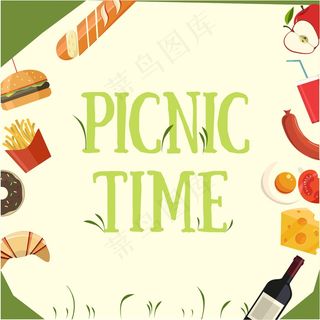 卡通图案海报背景素材生活元素