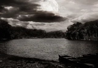 黑白风景画图片