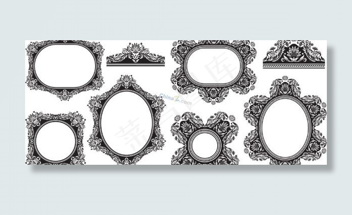 欧式古典花纹边框矢量素材