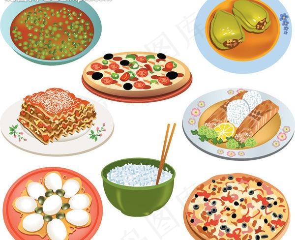 快餐主食图片eps,ai矢量模版下载