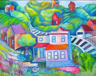 高清抽象风景油画