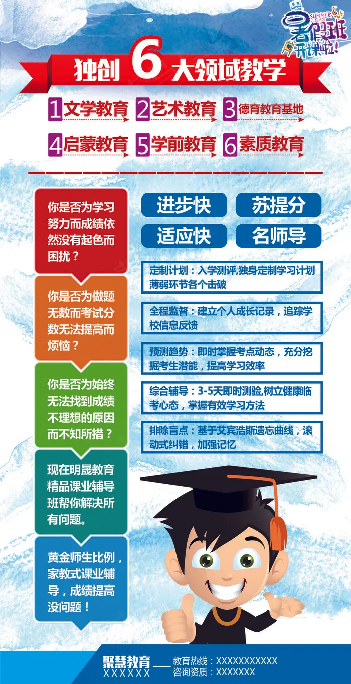 暑假班辅导招生宣传单招生简章设计(2587X5031(DPI:300))psd模版下载