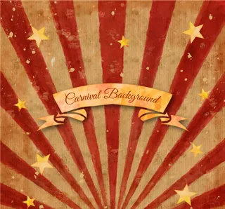 复古风格放射背景丝带