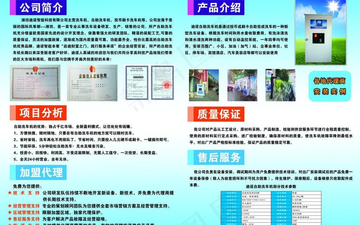 洗车机彩页psd模版下载