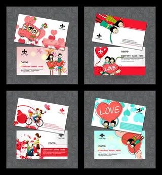情人节名片卡片设计PSD素材
