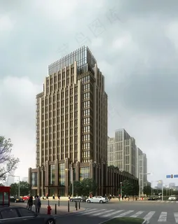 街角高层建筑景观PSD分层素材 街角高层建筑景观PSD分层素材