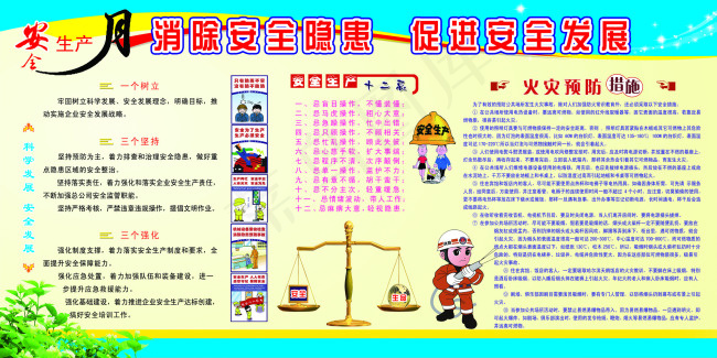 安全生产展板psd模版下载