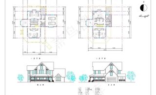 欧式m型二层别墅户型图图片
